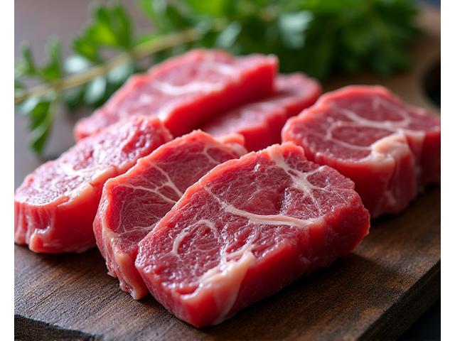 Perfekt geschnittene rohe Steaks aus Premium-Grillfleisch